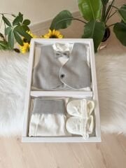 Gri papyonlu set