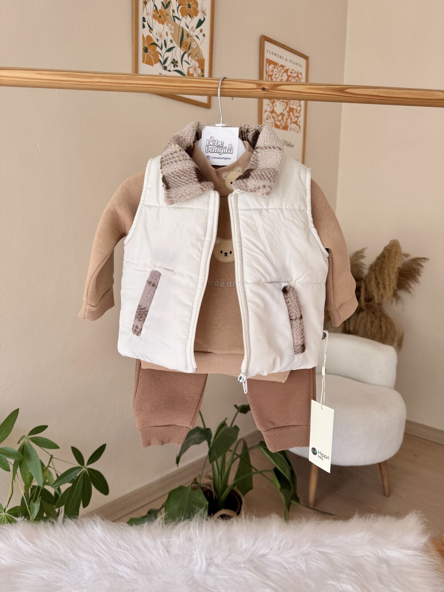 PREMİUM ayıcık yelekli 3’lü takım