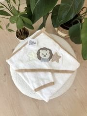 Kahve aslanlı havlu + banyo kesesi