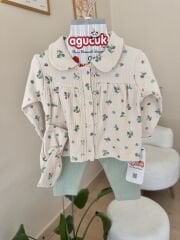 Açık yeşil çiçekli bandanalı 3’lü takım