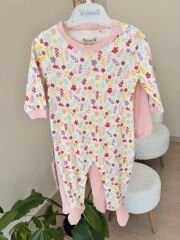 Pembe çiçekli 2’li tulum set