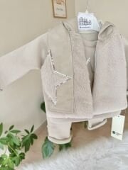 PREMİUM yıldızlı kürklü 3’lü yelekli takım