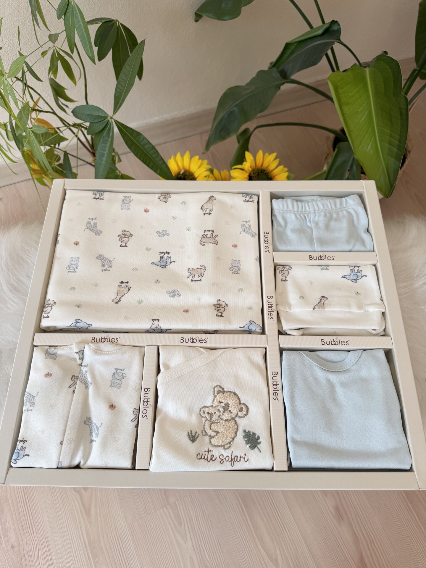 Bebe mavi cute safari 10 parça hastane çıkış set