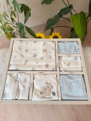 Bebe mavi cute safari 10 parça hastane çıkış set