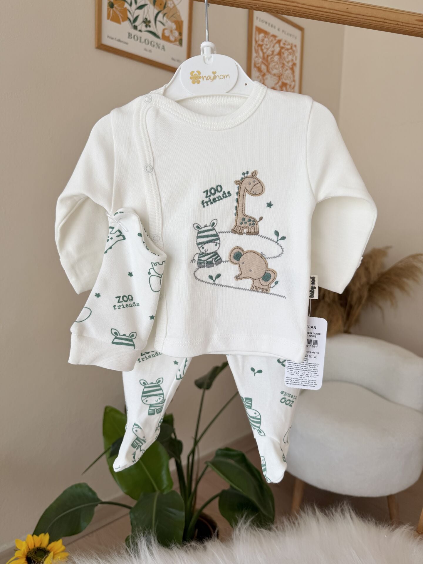 Yeşil sevimli hayvanlar 3’lü pratik takım