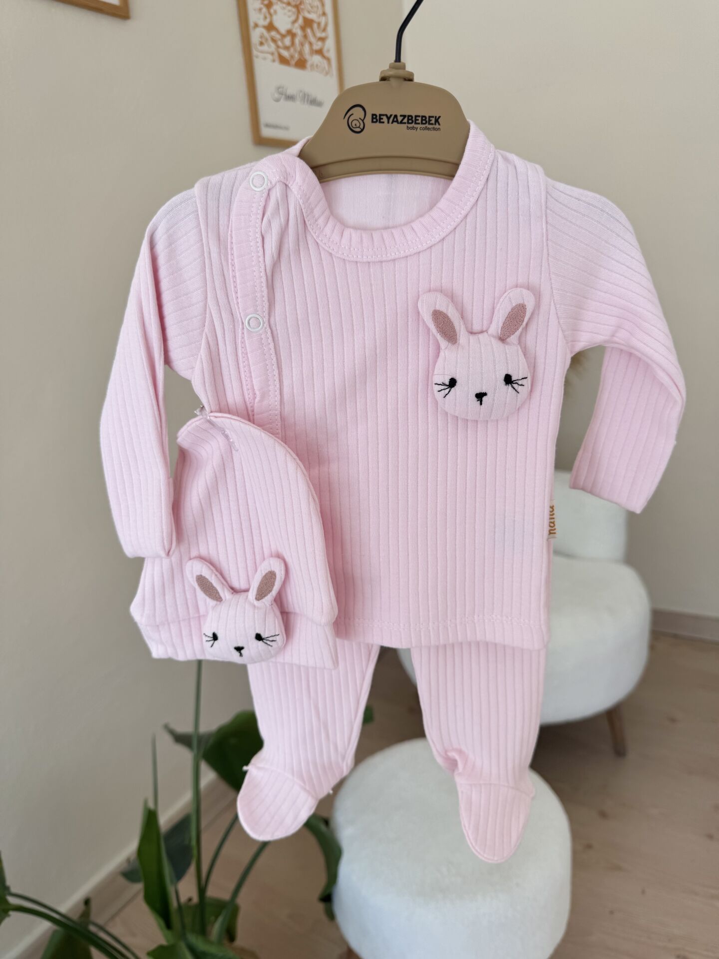Pembe tavşan 3’lü takım