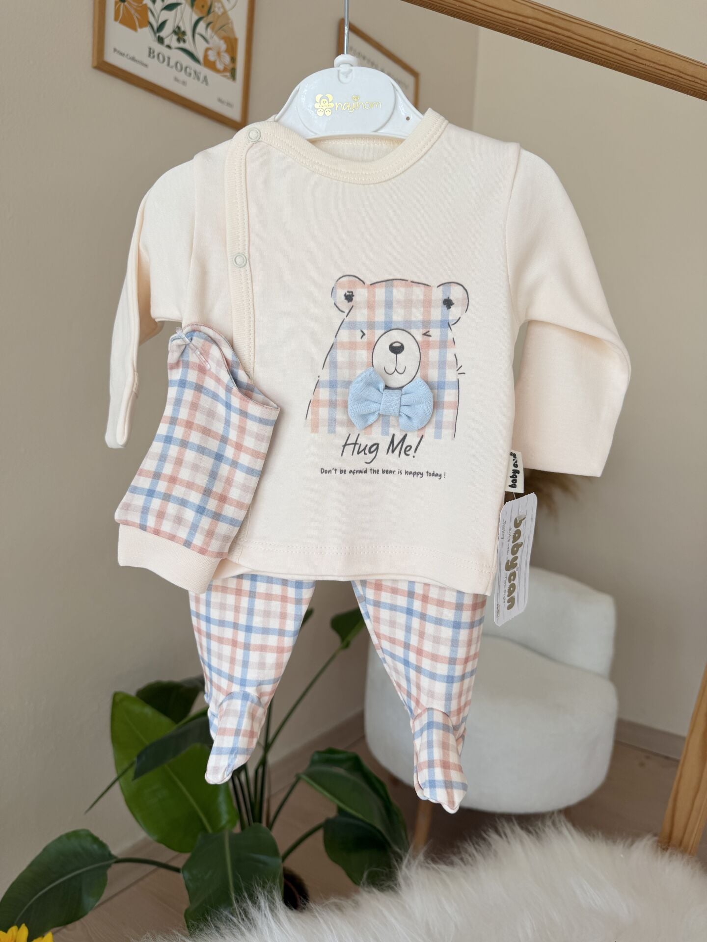 Mavi papyonlu ayıcık 3’lü pratik takım