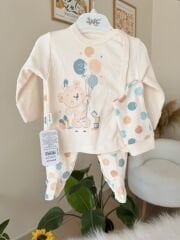 Mavi balonlu ayıcık 3’lü pratik takım