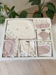 Gül kurusu Fisto çiçekli 10 parça set