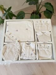 Bej Fisto çiçekli 10 parça set