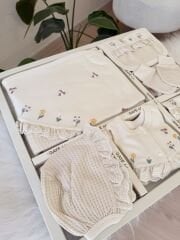 Bej Fisto çiçekli 10 parça set