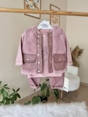 PREMİUM deri yelek ve pantolonlu 3’lü takım