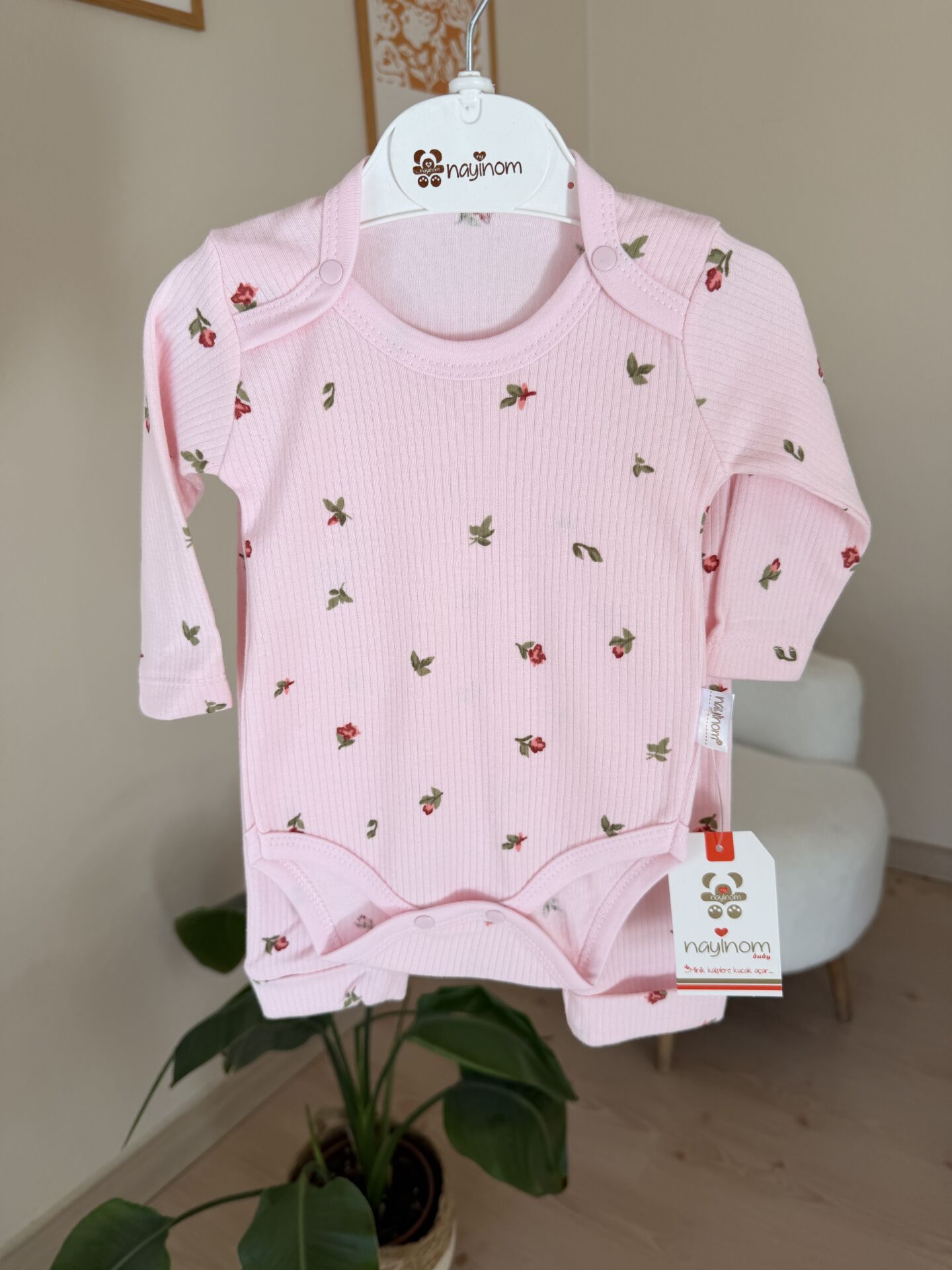 Pembe çiçekli badili 2’li takım