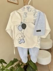Bebe mavisi balonlu fil 5’li set