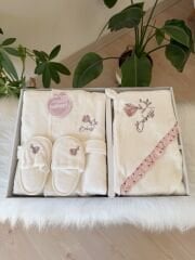 PREMIUM pembe desen banyo set