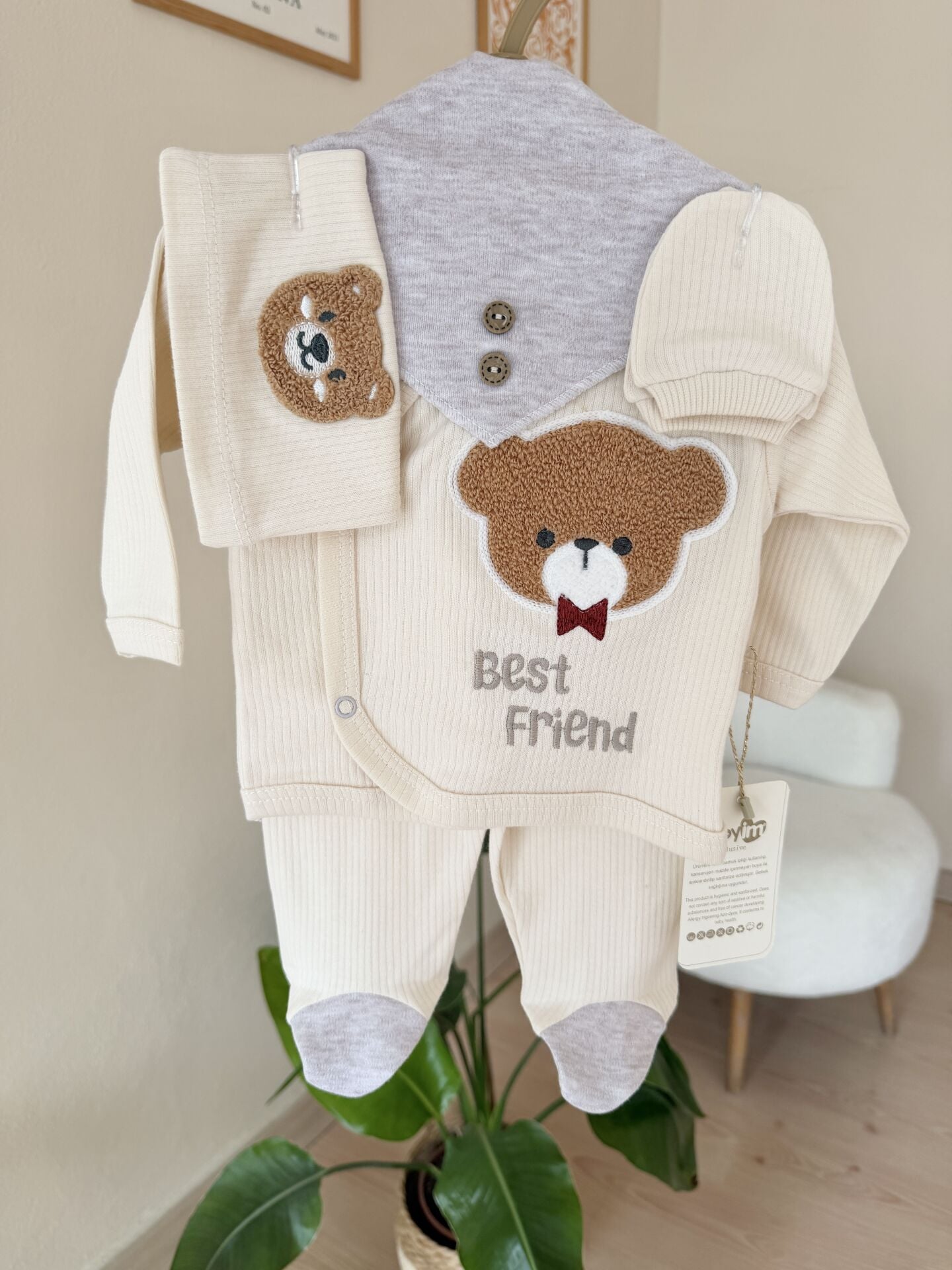 Gri ayıcıklı 5’li set