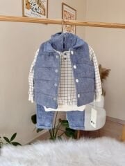 Premium mavi yelekli 3’lü takım (2-3-4 YAŞ )