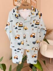 Mint arabalı pijama takımı