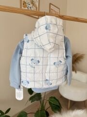 Mavi ayıcık şişme yelekli 3’lü takım