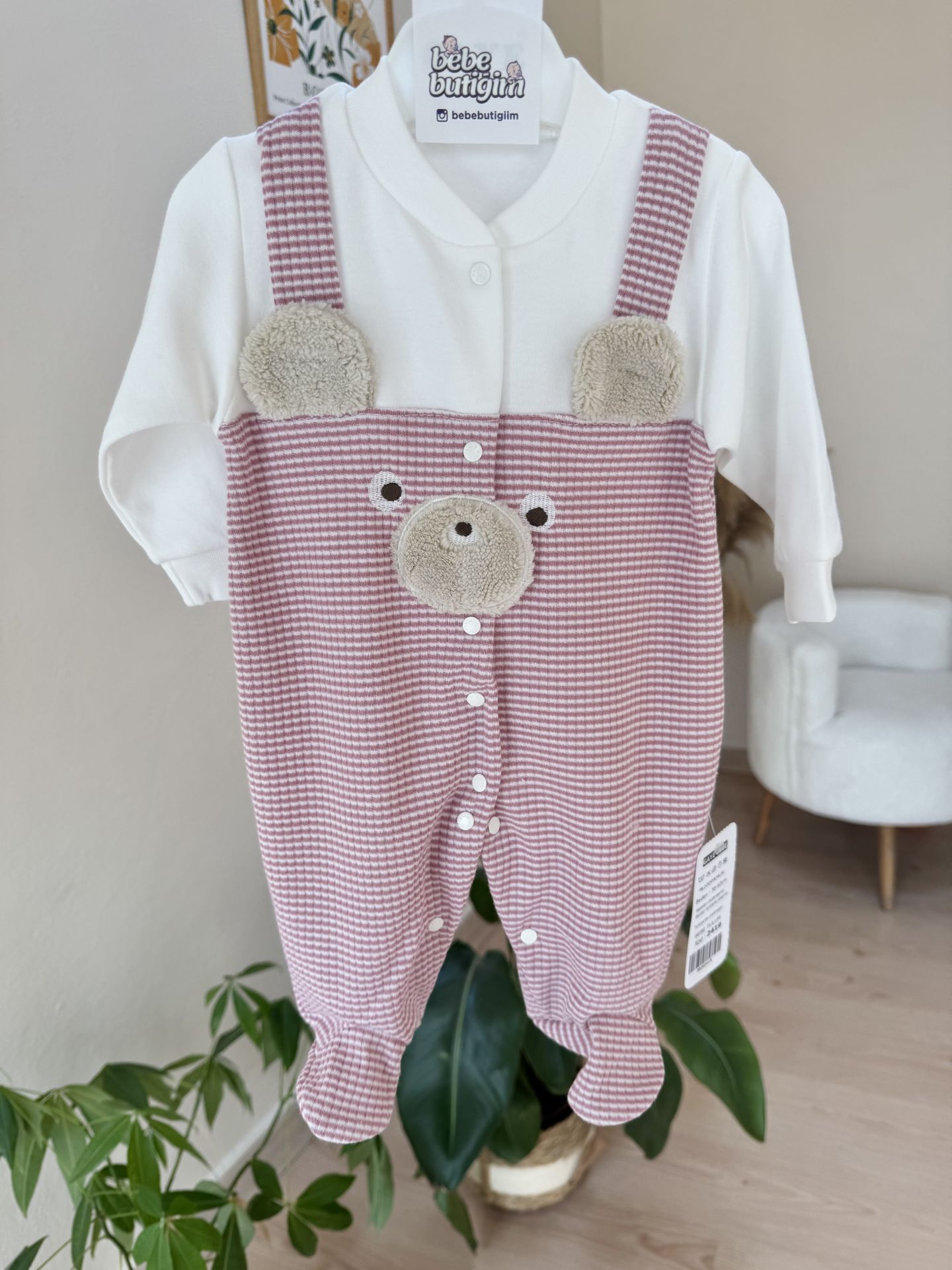 PREMİUM pembe ayıcık tulum