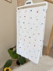 Renkli kalpli müslin battaniye