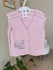 Pembe filli kapitone yelek