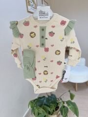 Yeşil sevimli desen bandanalı 2’li Badili takım