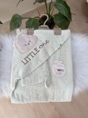 Premium mint ayıcık havlu + banyo kesesi