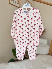 Lüx kalite kirazlı pijama takımı