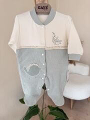 Lüx kalite yeşil kuşlu tulum