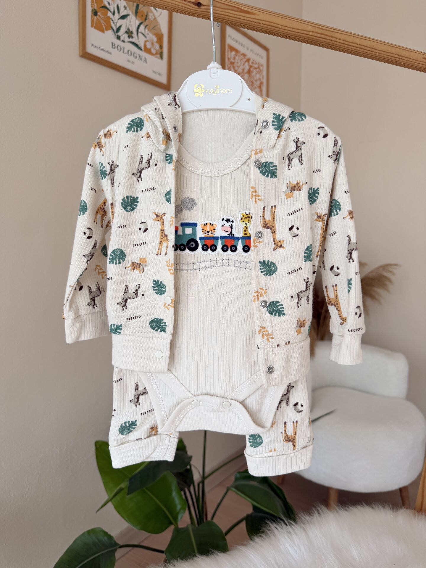 Safari hırkalı 3’lü takım