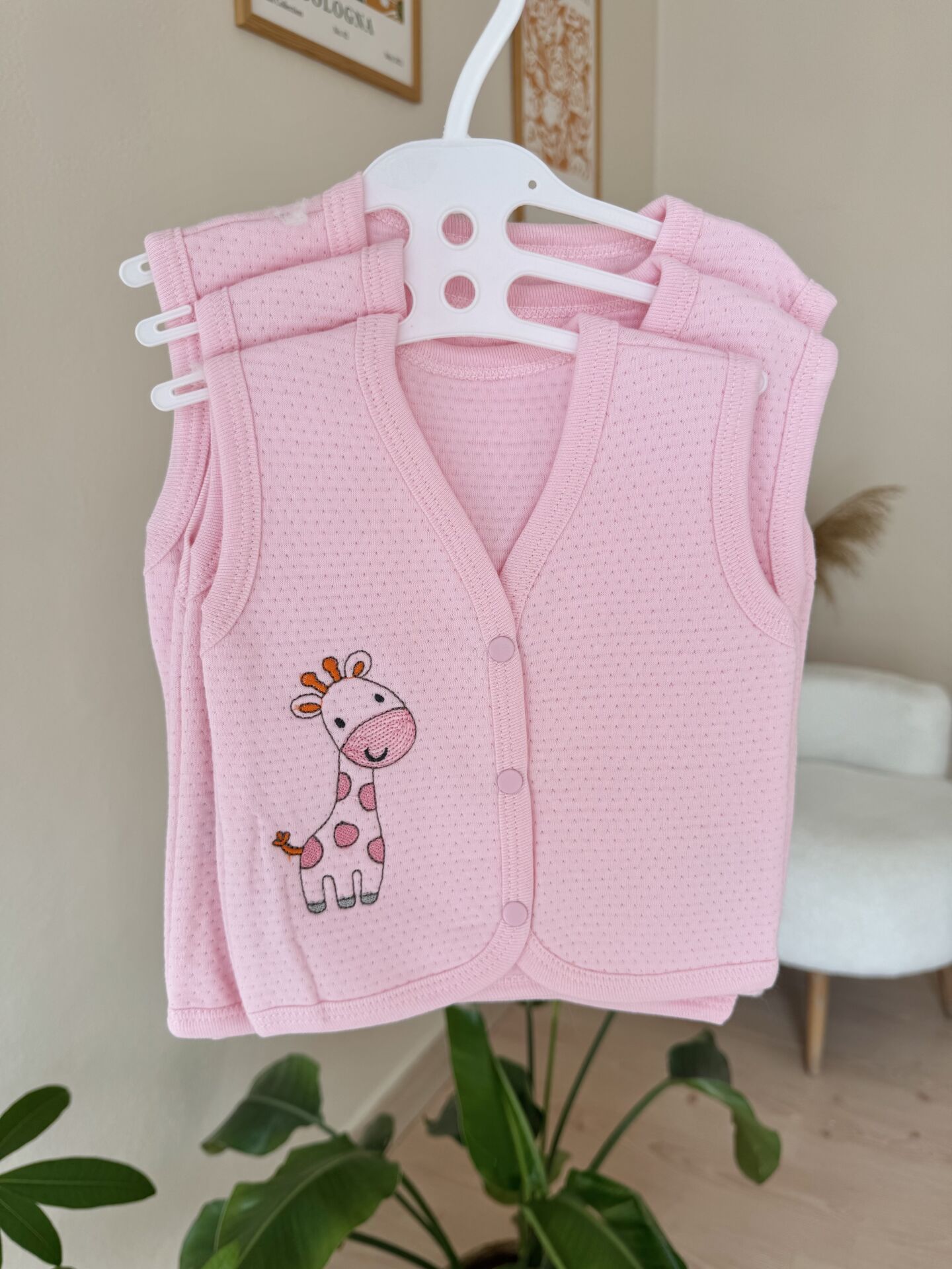 Pembe zürafa kapitone yelek