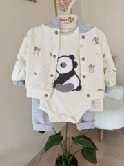 Gri koala 3’lü hırkalı takım