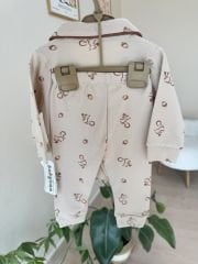 Lüx kalite yaka detaylı sincaplı pijama