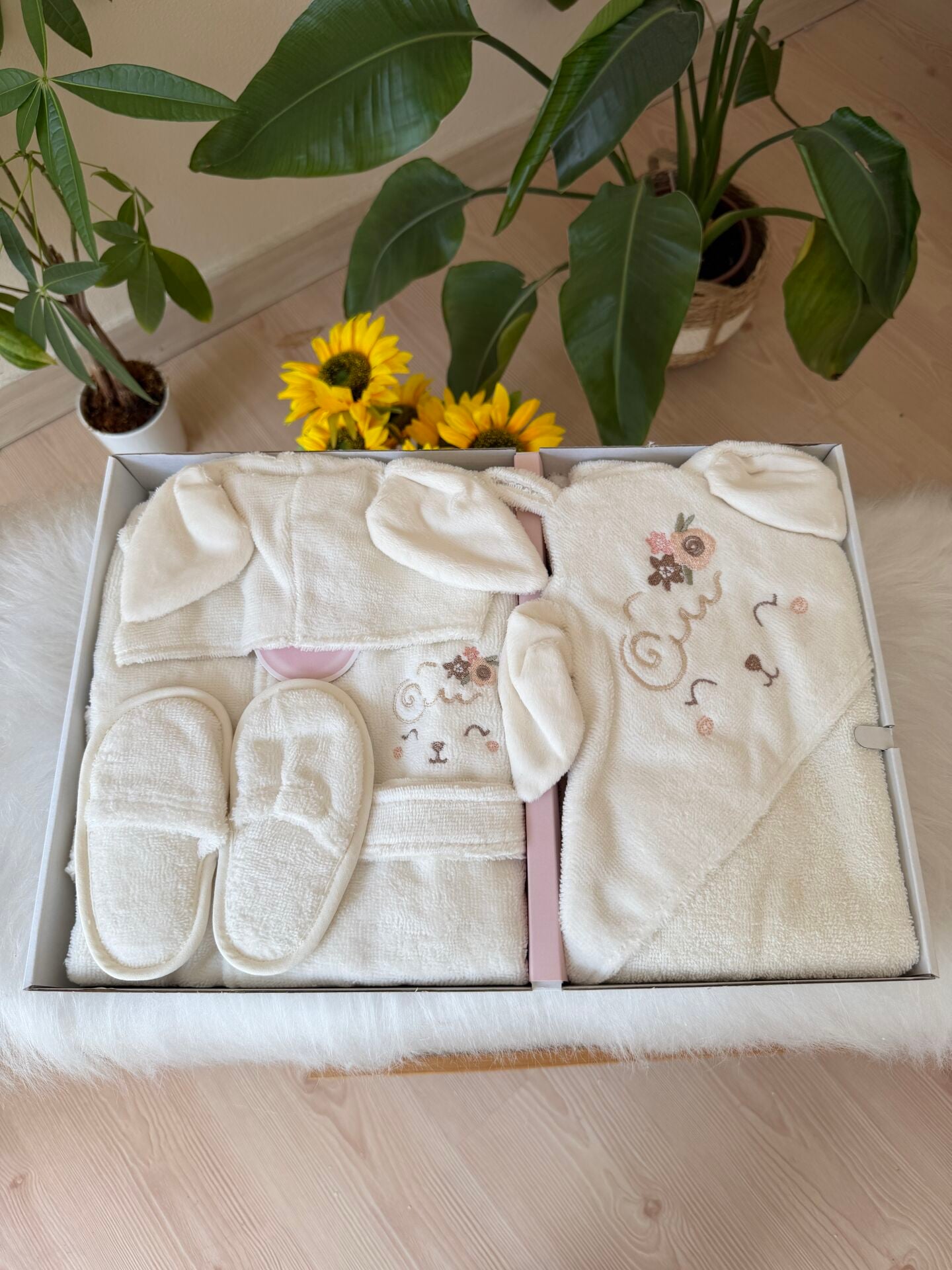 Premium tavşan kulaklı banyo set
