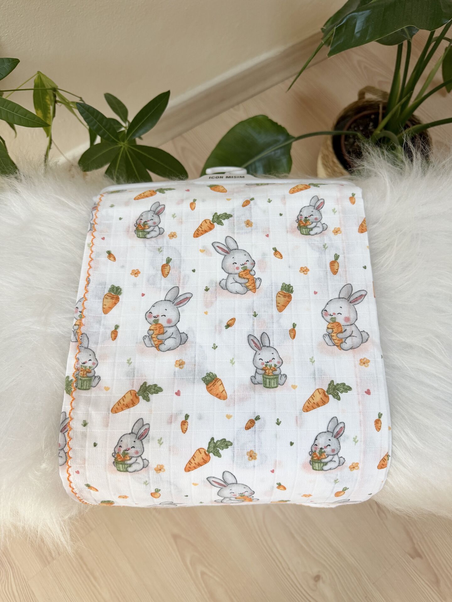Havuçlu tavşan müslin battaniye