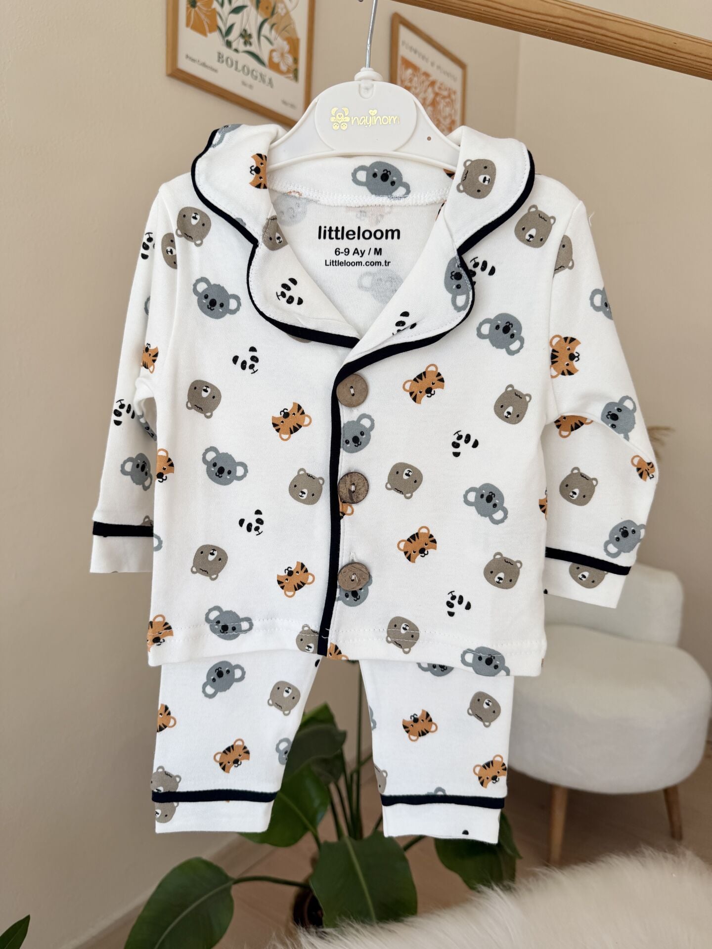 Lüx kalite sevimli hayvanlar pijama takımı