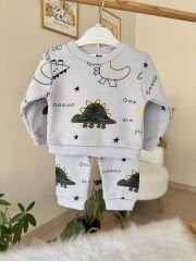 Gri dinazorlu 3 ip eşofman takımı