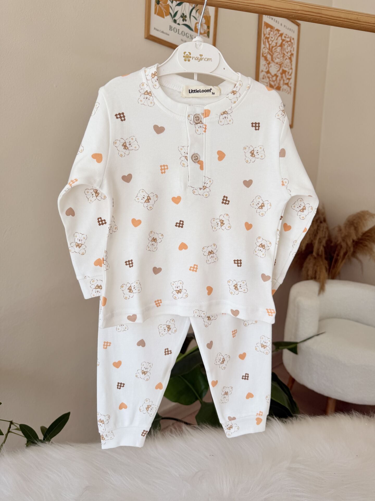 Lüx kalite ayıcıklı pijama takımı