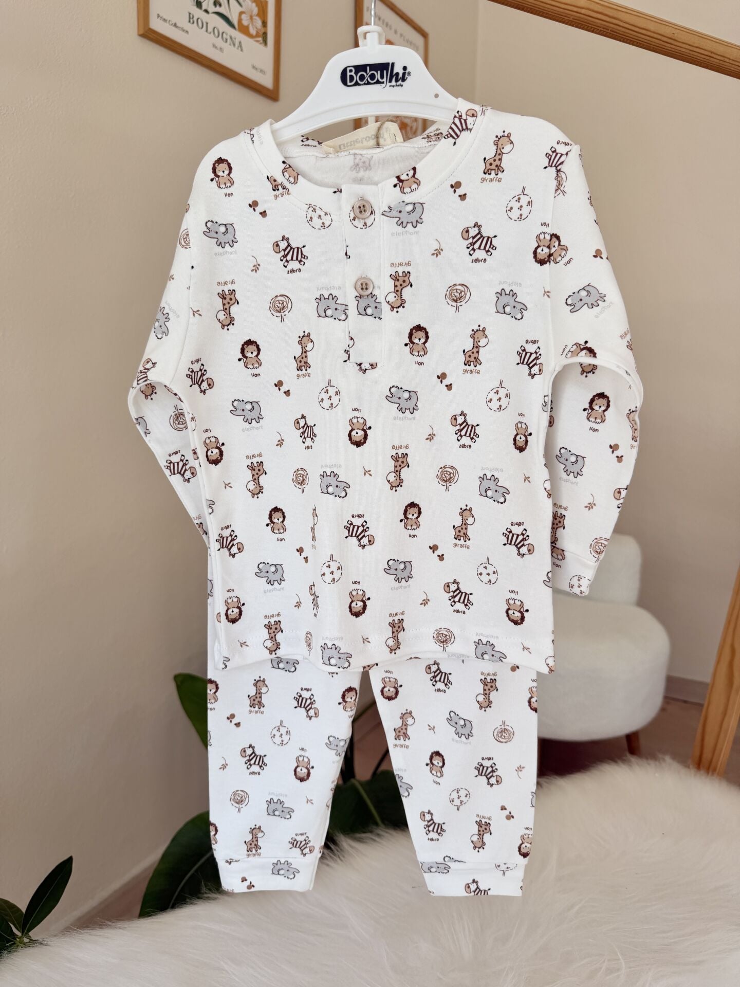 Lüx kalite aslan fil pijama takımı