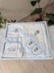 Mavi ayıcıklı banyo set