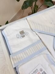 Mavi ayıcıklı banyo set