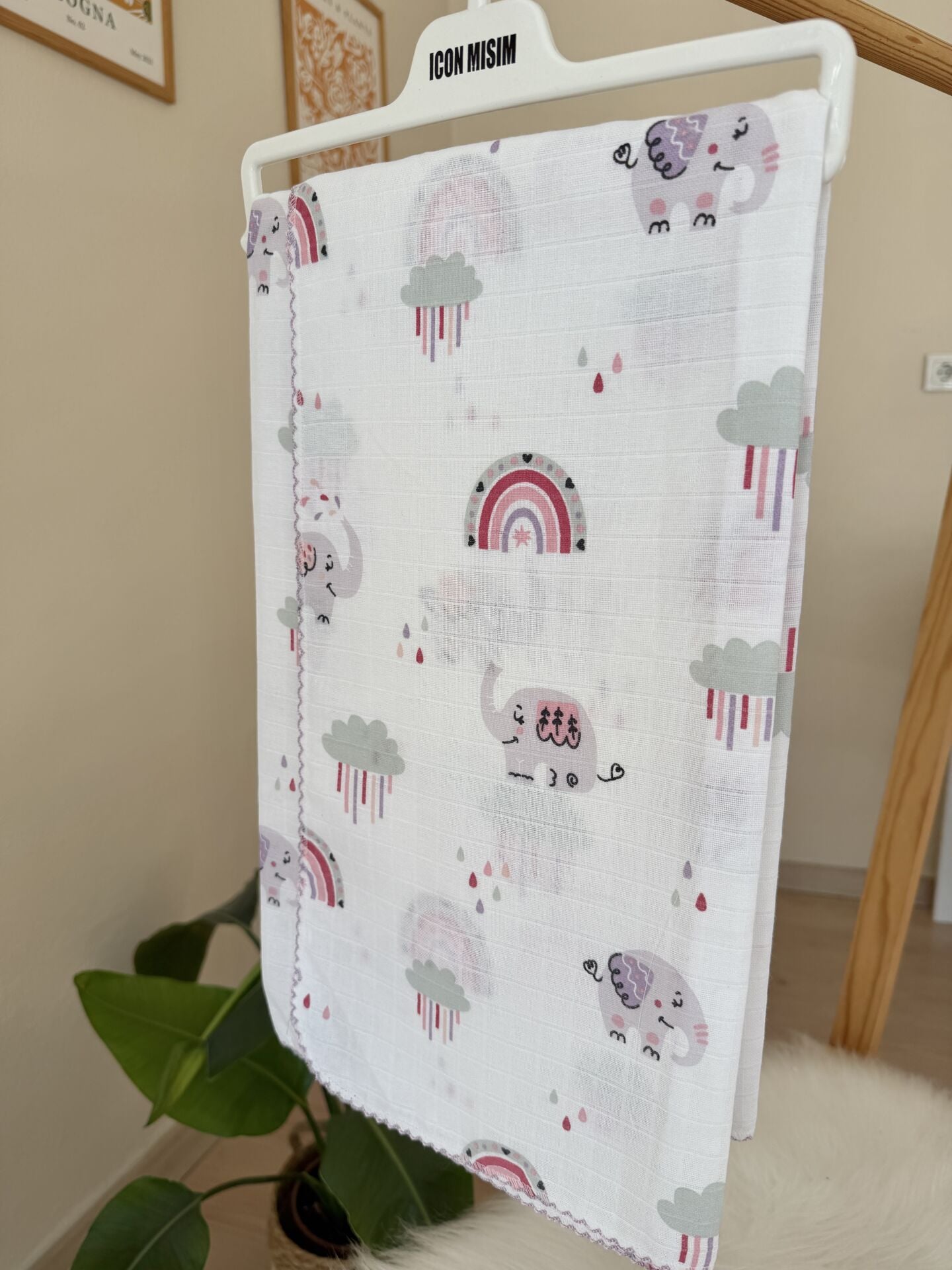 Pembe filli müslin battaniye