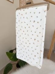 Turuncu çiçekli çift katlı battaniye