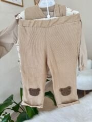 Kahve bear 3’lü yelekli takım