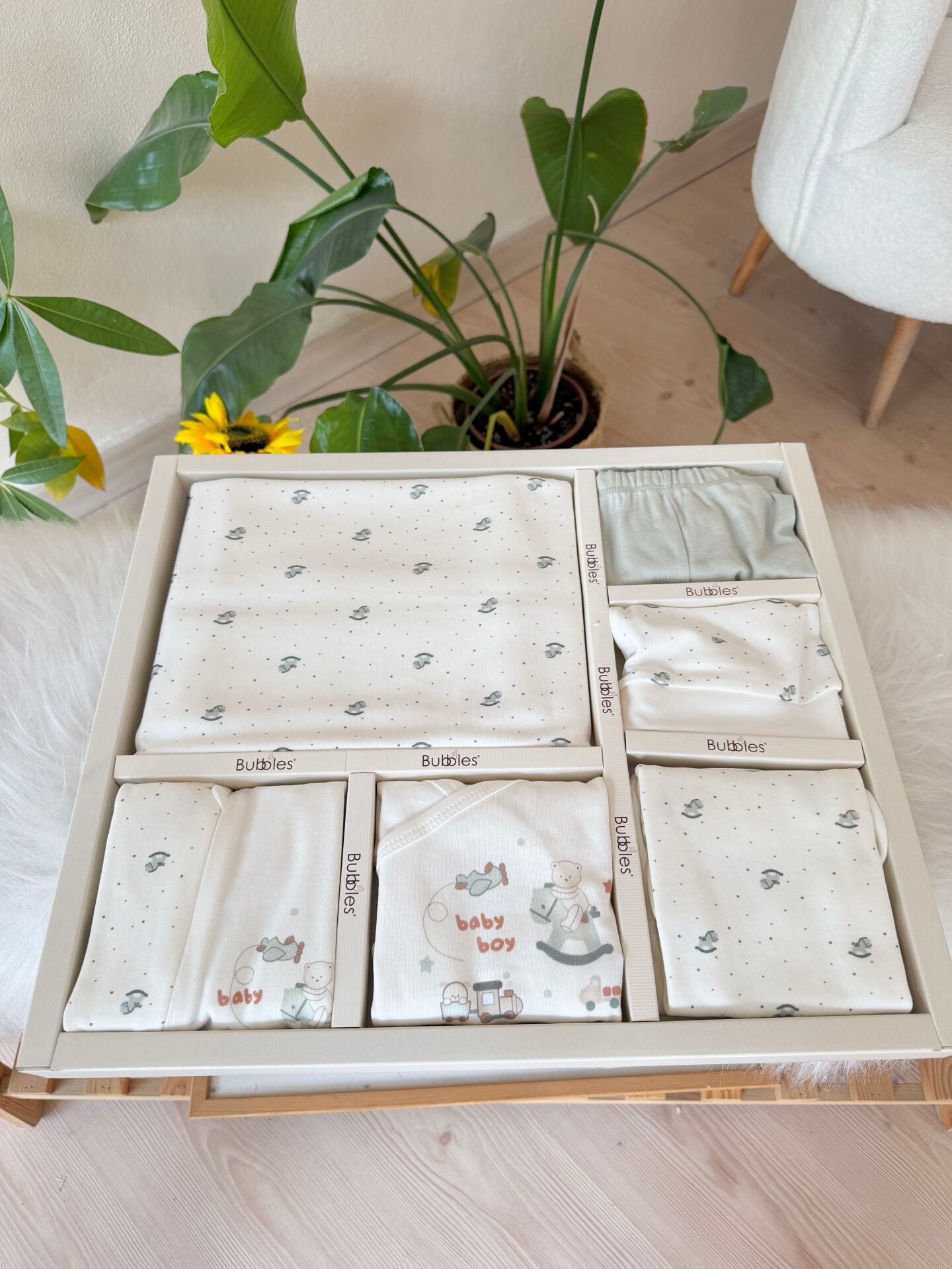 Organik yeşil baby boy 10 parça set