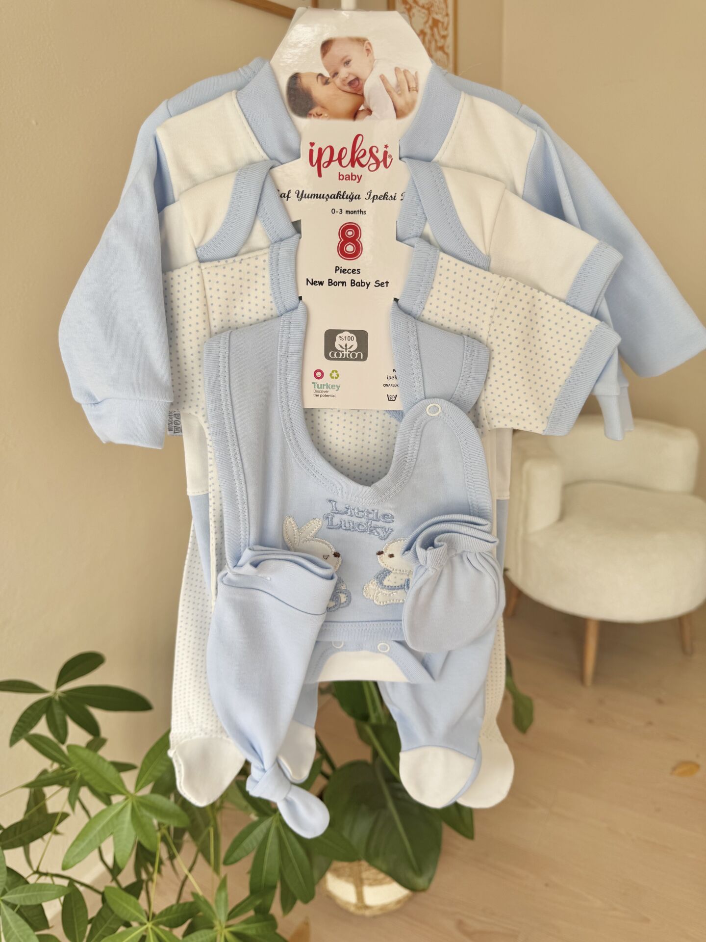 PREMİUM mavi tavşan 8’li set