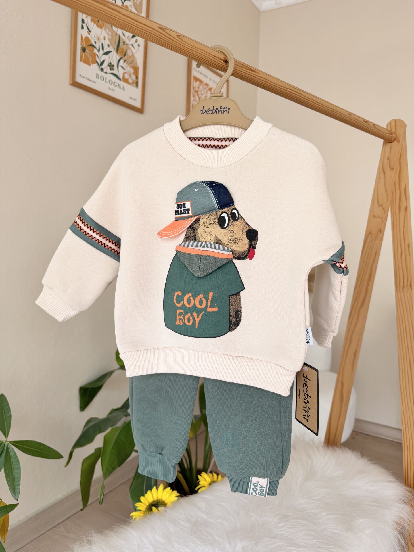Yeşil cool boy 3 ip eşofman takımı