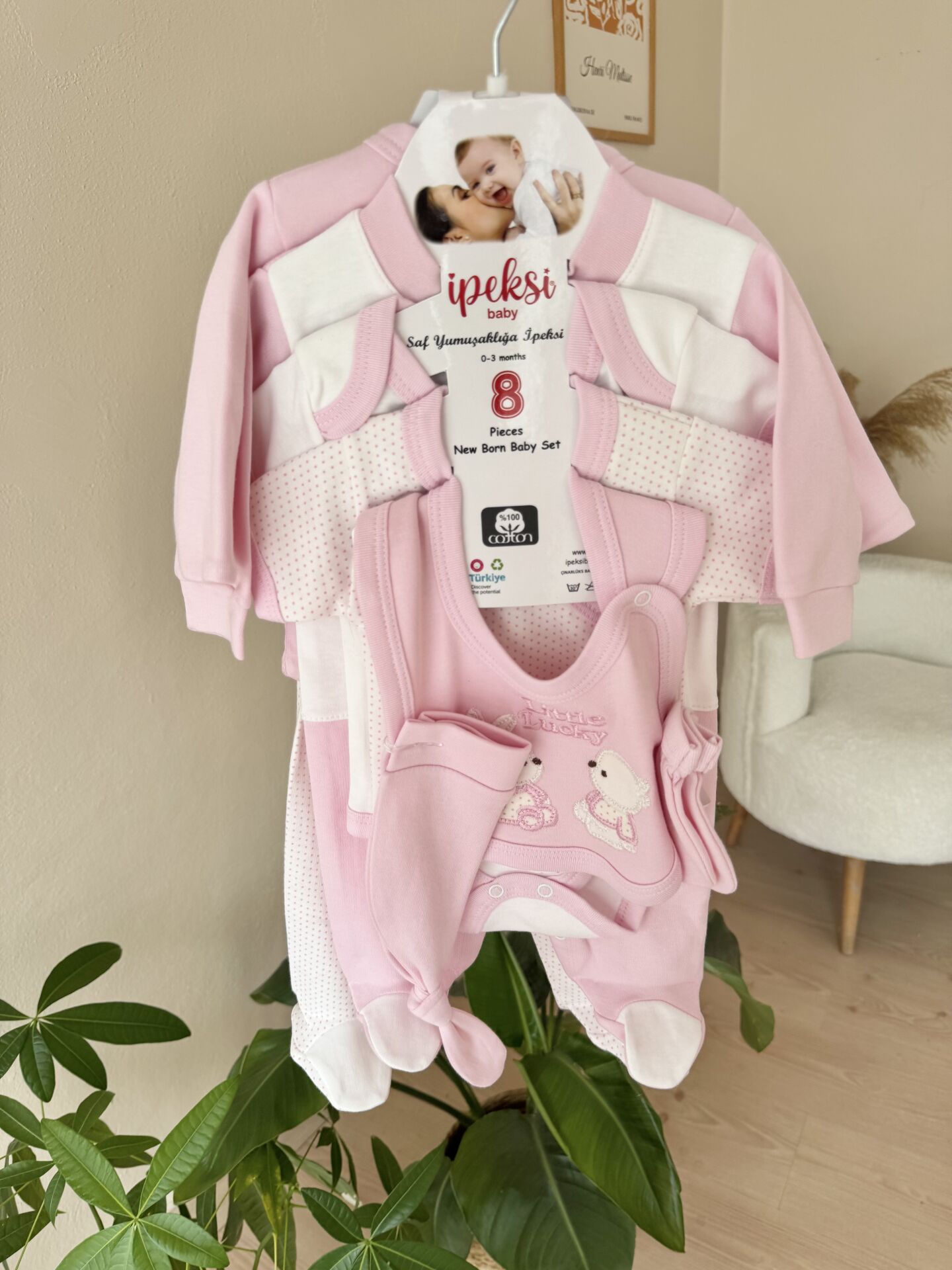 PREMİUM pembe tavşan 8’li set