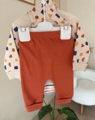 Turuncu cute bear 3’lü hırkalı takım